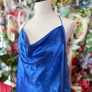 Express Y2K Satin Cowl-Neck Cami